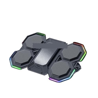Gaming Laptop Cooler Pad Six Fan 15.6 Inch Adjustable Notebook Stand RGB Fast Heat Dissipation with 2 USB Ports(A) - color: A