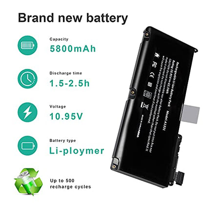 Fancy Buying A1331 13" A1342 (Late 2009 Mid 2010) Laptop Battery for Apple MacBook Unibody fits 661-5391 020-6582-A MC233LL/A MC207LL/A MC516LL/A - size: 8.84*2.94*1.2inch A1331