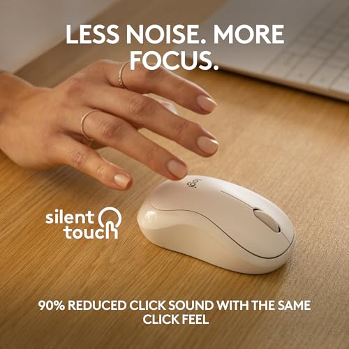 Logitech M240 Compact Silent Bluetooth Wireless Mouse - Off White | Bluetooth connectivity, no USB receiver, quiet clicks, 3 non-customizable buttons, 18-month battery life, PC Mac compatible - color: Off White, size: 1 Pack, style: Bluetooth