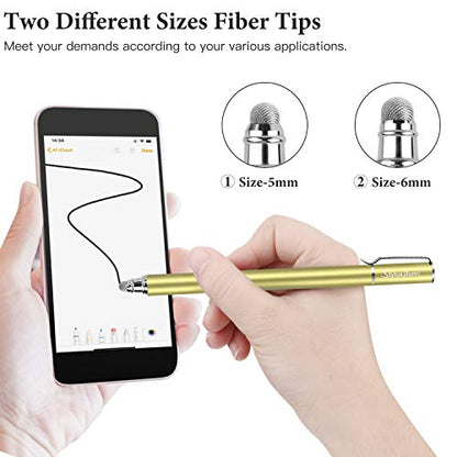 Stylus Pens for Touch Screens(6 Pcs), 2 in 1 Fiber Tips Capacitive Stylus | With 12 Extra Replaceable Tips, High Precision Sensitivity, For iPad iPhone Tablets Samsung Galaxy Universal Touch Screen