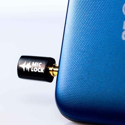 Mic-Lock 3.5mm for Headphone Port - Microphone Audio and Data Security - Privacy Protector for Laptops, Smartphones, Tablets, and Computers (Black, Single Pack)