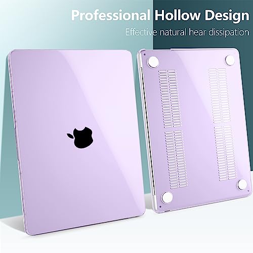 for MacBook Air 15 Inch Case M5 M4 M3 M2 (2026-2023) A3448 A3241 A3114 A2941, Protective Hard Shell Cover Compatible with Touch ID & Liquid Retina Display - Crystal Purple - color: Crystal Purple