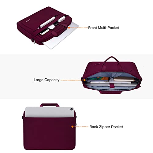 MOSISO Laptop Bag 15.6 inch, 15-16 inch Computer Bags Compatible with MacBook Air 15 inch/Pro 16 inch, HP Dell Lenovo Asus Notebook, Laptop Messenger Bag with Adjustable Depth at Bottom, Wine Red - color: Wine Red, size: 16 inch
