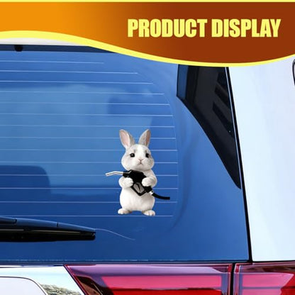 Animal Car Fuel Tank Sticker Decal, Funny Vinyl Automotive Fuel Lid Sticker, Self-Adhesive Water-Resistant Vehicle Exterior Body Decal Decoration for Cars, Trucks, SUVs, Laptops(Rabbit) - size: Rabbit