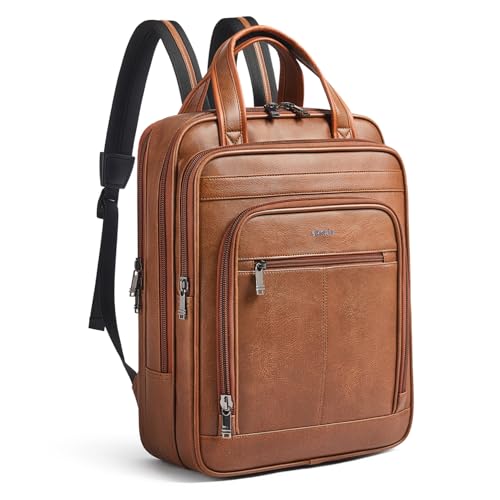 Shrrie 15.6" Laptop Backpack,Business Work Backpack Briefcase,Durable Computer Backpack for Office,Travel,College,Two-toned Brown - color: Two-toned Brown