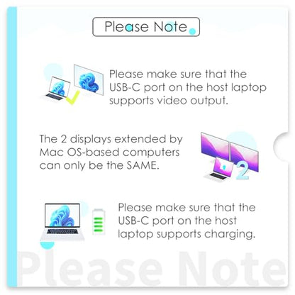 WAVLINK Laptop Docking Station, Docking Station Dual Monitor for HDMI | Single 4K@60Hz, 100W PD in,3×USB-C/A 10Gb, Gigabit Ethernet, Compatible with Dell/HP/Lenovo, Windows Only