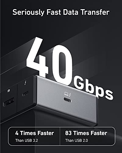 Anker 778 Thunderbolt Docking Station (12-in-1, Thunderbolt 4), 40 Gbps with Max 100W Charging for Laptop, Single 8K, Quad 4K Display, Ethernet, 6 USB Ports for Dell, HP Laptops and More(Gray)
