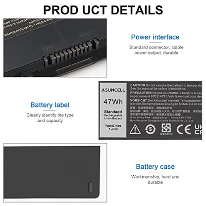 ASUNCELL 47Wh Laptop Battery for Dell Latitude E7440 E7450 7450 E7420 3RNFD V8XN3 5K1GW PFXCR 909H5 0G95J5 451-BBFT 451-BBFV 451-BBOG 451-BBFY 14 7000 Series, 7.4V - size: E7440 13.78 × 3.74 × 1.81 in
