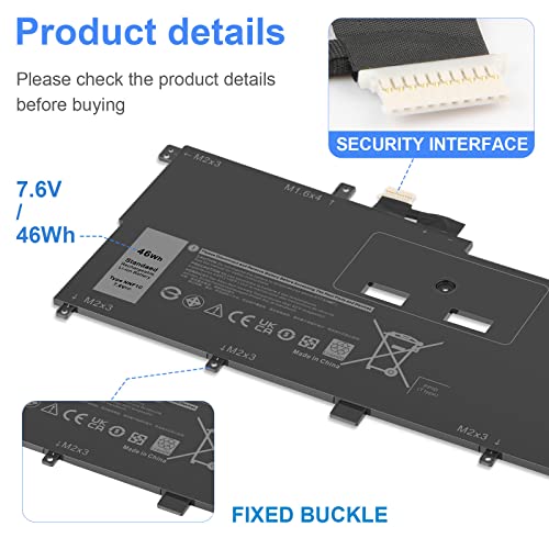 Fancy Buying NNF1C Laptop Battery for Dell XPS 13 2 in 1 9365 XPS 13 9365 2-in-1 2017 XPS 13-9365-D1605TS D1805TS D2805TS D3605TS D3805TS D4605TS Series P71G P71G001 HMPFH 0NNF1C NP0V3 0HMPFH - size: 11*4.8*0.17inch