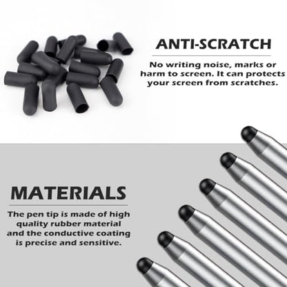 20Pcs Replacement Tips Silicone Rubber Touch Screen Pens Tips for Touch Pen (9 * 20mm) - color: 8*14mm