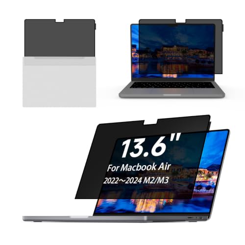 Yamaya Laptop Privacy Screen 13.6 Inch (2022-2024, M2, M3), Removable Laptop Screen Privacy Shield for Mac 13.6Inch.