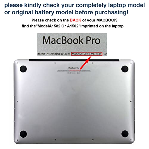 Fancy Buying 74.9Wh A1582 A1502 Battery for MacBook Pro Retina 13” A1493 [Early 2015 - Mid 2015, Mid 2014, Early 2013 - Late 2013], EMC 2678 2875 2835 ME864 ME865 MF839 MF840 MF843 MF841 if123-054-5 - size: 11.22*4.12*0.35inch A1582