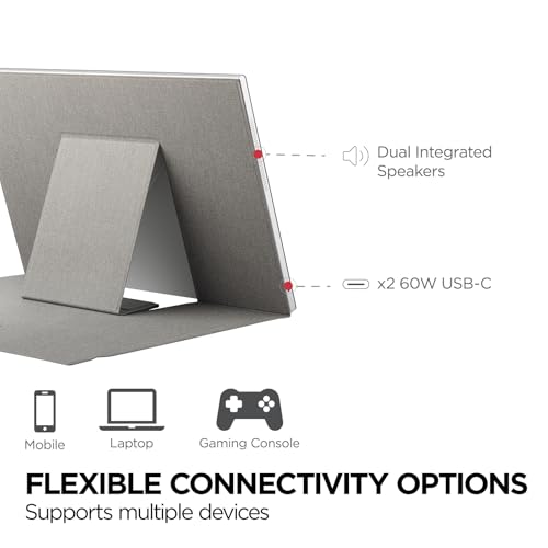 ViewSonic VG1656N 16 Inch 1200p Wireless Portable Monitor, IPS for Improved Workflows and Second Screen Productivity, Built-in Stand and Battery, 60W USB-C, and WiFi Dongle Inputs - style: 1920 x 1200