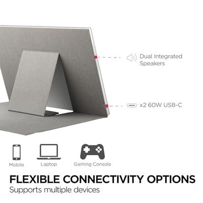 ViewSonic VG1656N 16 Inch 1200p Wireless Portable Monitor, IPS for Improved Workflows and Second Screen Productivity, Built-in Stand and Battery, 60W USB-C, and WiFi Dongle Inputs - style: 1920 x 1200