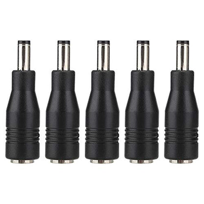 DC Power Adapter Kits 5Pcs, Universal Adapter Plug Converter 7.4mm X 5.0mm to 5.5mm X 2.5mm DC Plug Jack Tips for Power Supply & Testing