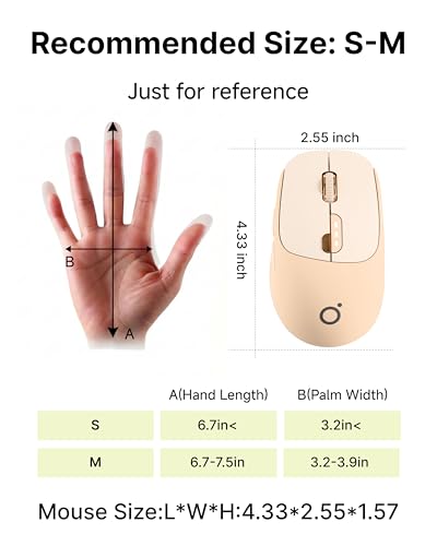 SEUNKWANG Dual-Mode Wireless Mouse with Visible Battery Indicator, Silent Rechargeable Bluetooth & 2.4G Computer Mouse, 1600 DPI, One-Click Desktop Privacy Key, Portable Mice for Laptop/PC/Mac - Pink - color: Pink