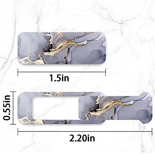 Webcam Cover, 3 Pieces, Laptop Camera Cover, Privacy Shielding Capacity is Twice as Big as The Traditional, Suitable for Computer Mobile Phones, laptops, Tablets and so on (Grey Marble) - color: Grey marble