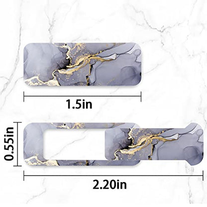 Webcam Cover, 3 Pieces, Laptop Camera Cover, Privacy Shielding Capacity is Twice as Big as The Traditional, Suitable for Computer Mobile Phones, laptops, Tablets and so on (Grey Marble) - color: Grey marble