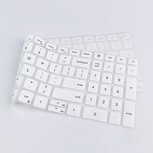Keyboard Cover for 15.6" Dell Inspiron 15 3510 3511 3515 3525 3530 3535 5510 5515 5518 7510, 2025 Dell 15 Laptop DC15250 DC15255 15.6, Vostro 3510 3520 3530 5510 5515 15.6, Latitude 3520/Inspiron 7610 - color: White