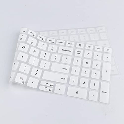Keyboard Cover for 15.6" Dell Inspiron 15 3510 3511 3515 3525 3530 3535 5510 5515 5518 7510, 2025 Dell 15 Laptop DC15250 DC15255 15.6, Vostro 3510 3520 3530 5510 5515 15.6, Latitude 3520/Inspiron 7610 - color: White