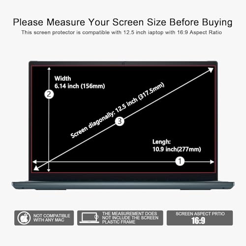 2pc 12.5-inch Laptop Screen Blue Light Film | Compatible with HP/Dell/Sony/Asus/Samsung/Lenovo/Acer/MSI/LG/Razer - color: Without Camera Cover, size: 12.5-inch（16:9）