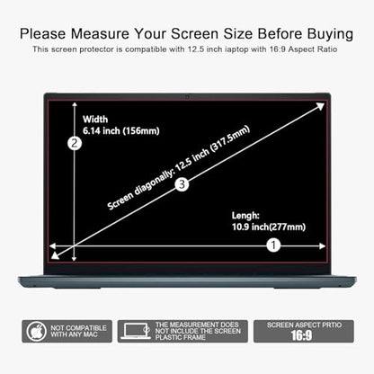 2pc 12.5-inch Laptop Screen Blue Light Film | Compatible with HP/Dell/Sony/Asus/Samsung/Lenovo/Acer/MSI/LG/Razer - color: Without Camera Cover, size: 12.5-inch（16:9）