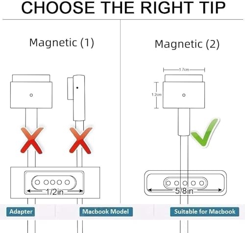 Mac Book Air Charger Replacement for AC 45W Power T-tip Shape Connector Power Adapter for 11 inch and 13 inch Between 2012-2017,(NOT for 2018-2026
