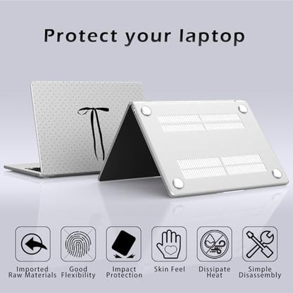 Compatible with MacBook Neo 13 inch Case 2026 Cute Bow Polka Dot | Release Model A3404 with A18 Pro Chip | Protective Hard Shell Matte Cover for MacBook Neo 13'' - color: Black Bow D, size: MacBook Neo 13 inch