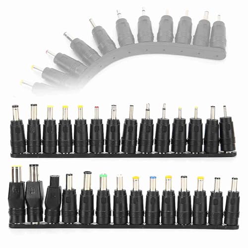 Dpofirs 28pcs DC Power Adapter Tips 5.5x2.1mm Female Universal Charging Conversion Head for Laptop ThinkPad Notebook Charging Kit