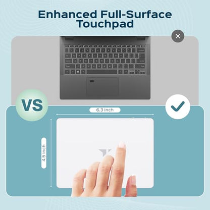 Turonic TP1 Wireless Touchpad, Compatible with Windows, Bluetooth 2.4GHz | Type-C Rechargeable, 150×105mm Area, Up to 30H Use, 4-Touch Recognition, Multi-Device Connection, Precision Glass