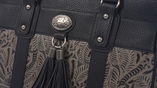JKM & Company Rolling Laptop Bag Women, Rolling Briefcase for Women, 13"-17" Inch Laptop Bag with Wheels - style: Dallas (Black/Grey)