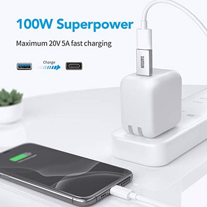 XAOSUN [10Gbps] USB C Female to USB Male Adapter (2-Pack), 3.1 USB A to C Adapter, One-Sided SuperSpeed Data Sync & 100W Fast Charging for iPhone 17/16 Plus Pro Max, Laptop, Charger, Quest Link, etc. - color: Silver-2Pack