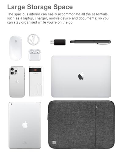 DOMISO 360 Protective Laptop Case 16 inch, 16 inch Laptop Sleeve Compatible with Mac Book Pro 16, Waterproof Computer Cases Bag with Handle,Dark Grey - color: Dark Grey, size: 16" for mac book