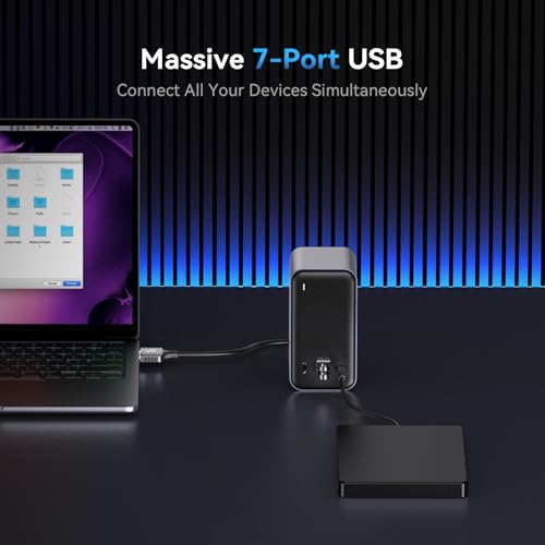 TobenONE 16-in-2 MacBook Docking Station Dual 4K@60Hz, USB C Dock with 2 HDMI/7 USB/Ethernet, for Business Users Home & Office Dual Monitor Setup