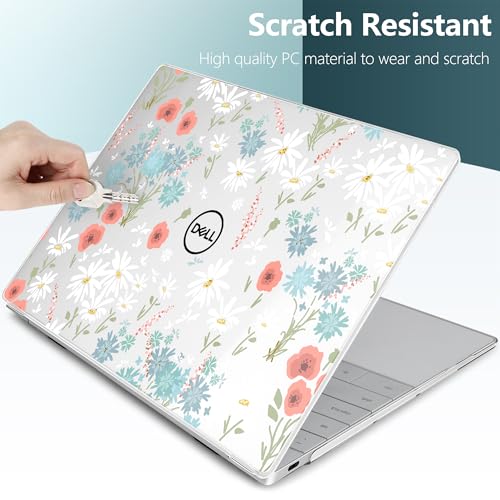 Batianda Daisy Meadow Case for Dell XPS 13 Laptop 2024 2025 | Fits Model 9340/9345/9350 13.4" Display, Lightweight Slim Hard Shell Protection for Girls, Students and Soft Style Users - color: Cute Daisy