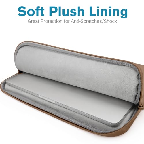 TECOOL Puffy Laptop Case 13.3 inch,13-13.3 inch Laptop Sleeve for MacBook Air 13 inch M5(2026) M4 M3 M2 M1,Macbook Neo 13 A18, Mac Pro 13/Mac Pro 14 M5 Waterproof Notebook Sleeve with Small Case,Brown - color: Brown, size: 13.3 Inch