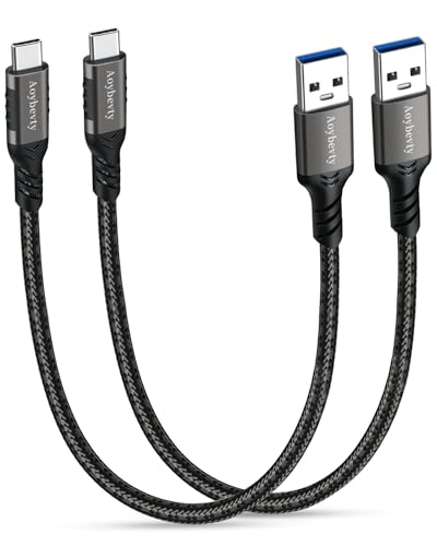 USB A to USB C Cable (2 Pack 1.6FT), USB 3.1/3.2 10Gbps Data Transfer and 60W 3A Fast Charging Cable for Samsung Galaxy External SSD and Other Type C Phone Laptop PC Devices - color: Grey, size: 1.6FT+1.6FT