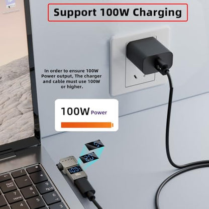 USB C to DC Adapter,USB C Female to DC 3.0x1.1mm Barrel Jack Plug PD 100W Laptop Fast Charging Adapter with Wattage Display - style: 3.0x1.1mm
