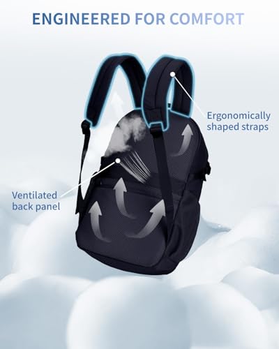 ECOHUB Travel Backpack for Women, 17.3 inch Suspended Laptop Backpack, Fashion Water-Resistant 28L Personal Item Bag with 12 Pockets for Causal, Work, Blue - color: Blue