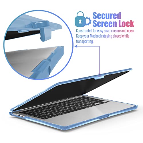 IBENZER Hexpact Protective MacBook Air 13 inch Case M5 2026 M4 2025 M3 M2 2024-2022 A3449 A3240 A3113 A2681, Heavy Duty Case & KeyboardCover & ScreenFilm, Serenity Blue, HPE-KK-SRL+2B - color: Serenity Blue