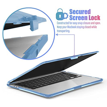 IBENZER Hexpact Protective MacBook Air 13 inch Case M5 2026 M4 2025 M3 M2 2024-2022 A3449 A3240 A3113 A2681, Heavy Duty Case & KeyboardCover & ScreenFilm, Serenity Blue, HPE-KK-SRL+2B - color: Serenity Blue