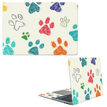Laptop Skin Sticker Decal, Universal Protective Cover Fit 12 13 14 15.6 Inch Notebook, Reusable Water-Resistant Vinyl Decal w/ 2 Wrist Pads for Business Travel Office, Dog Paw Print Freen - color: Dog Paw Print Freen