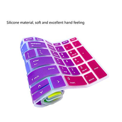 2PCS Keyboard Cover for 15.6" HP ProBook 450(G5/G6/G7) 455(G5/G6/G7) 650 G4,17.3" HP ProBook 470 G5 (Not Fit ProBook 450/455 G8 G4 G3 G2 G1, ProBook 650 G8 G5 G3 G2 G1)(Rainbow+Clear) - color: Rainbow+clear