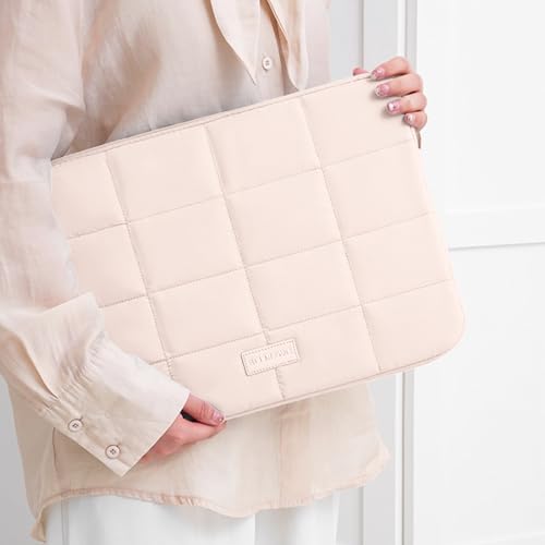 Puffy Laptop Sleeve 15-16 Inch Matte Pink, Waterproof Carrying Case Bag for Women, Fluffy Computer 15.6 HP Case, Compatible with MacBook Pro 16 Inch, MacBook Air M2 M1, Asus/Dell XPS/Lenovo - color: Matte Pink, size: 15-16 inch