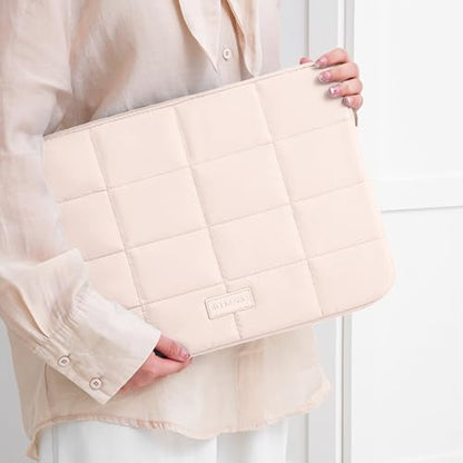 Puffy Laptop Sleeve 15-16 Inch Matte Pink, Waterproof Carrying Case Bag for Women, Fluffy Computer 15.6 HP Case, Compatible with MacBook Pro 16 Inch, MacBook Air M2 M1, Asus/Dell XPS/Lenovo - color: Matte Pink, size: 15-16 inch
