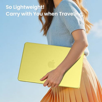 BlueSwan for MacBook Neo Case 13 inch 2026 Release A18 Pro Chip Model A3404 | 100% Match Official Color, Scratch Resistant, Easy to Snap on, Travel Essential, Back to School Gifts - color: Citrus Clear