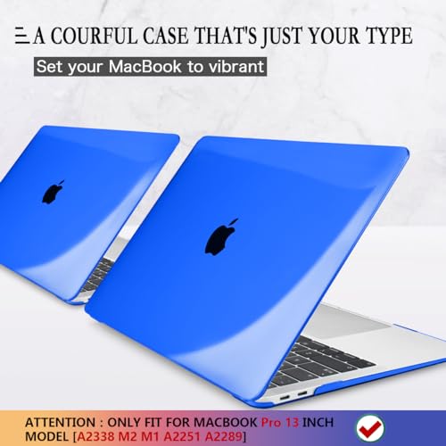 CISSOOK Case for MacBook Pro 13 Inch 2025-2020 Release A2338 A2251 A2289 | 4in1 Set Hard Shell Case with Keyboard Cover for MacBook Pro 13" M1 M2 -Blue - color: Blue