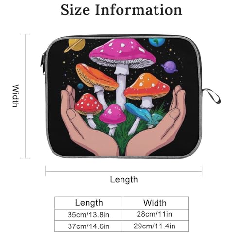 Funny Computer Sleeve Bag, Large Capacity Compact Laptop Case, Reusable Protective Laptop Sleeve for Commuting, Travel, Magic Mushrooms Space Planet Art, 13inch - color: Style(966), size: 13inch