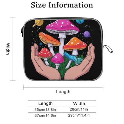 Funny Computer Sleeve Bag, Large Capacity Compact Laptop Case, Reusable Protective Laptop Sleeve for Commuting, Travel, Magic Mushrooms Space Planet Art, 14inch - color: Style(966), size: 14inch