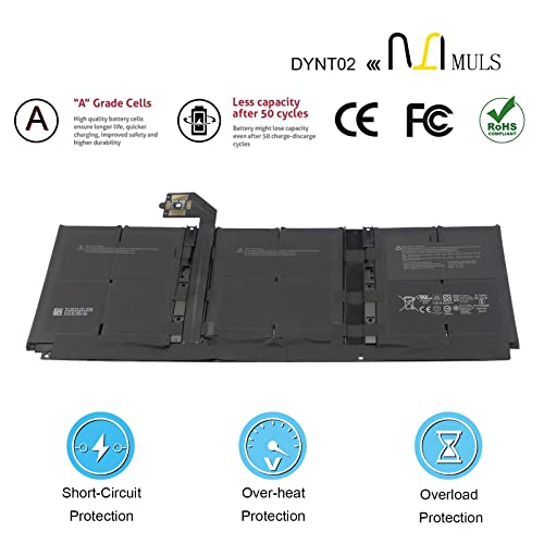 DYNT02 Tablet Battery for Microsoft Surface Laptop 3 Gen 13.5"Keyboard Base | 867 1868 15 Core i5-1035G7 Series G3HTA052H G3HTA053H G3HTA057H G3HTA058H 7.58V 6041mAh 45.8Wh with Tools, Extended runtime